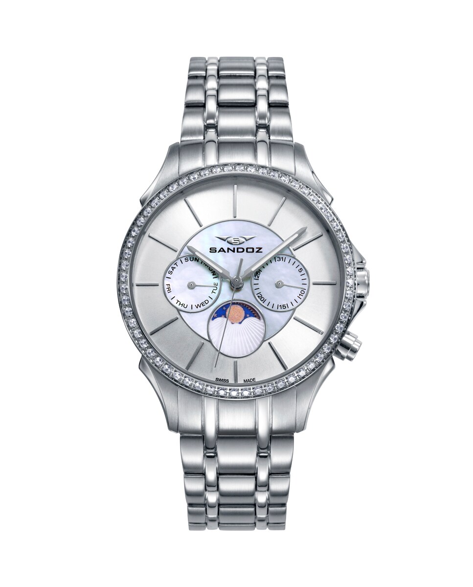Reloj de mujer Elle multifución con brazalete en acero Plata-1