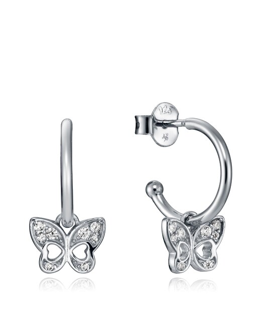 Pino Letrista compromiso Pendientes de plata con aro y mariposa engastadas con circonitas · Viceroy · El Corte Inglés Pino Letrista compromiso Pendientes de plata con aro y mariposa engastadas con circonitas · Viceroy · El Corte Inglés