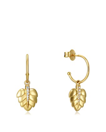 Aros Viceroy de mujer en acero dorado con hoja calada