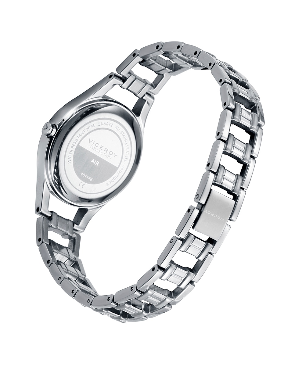 Reloj de mujer Air tres agujas de acero y esfera blanca