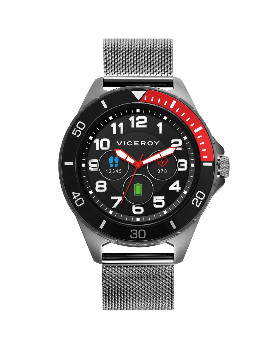 Reloj infantil smartpro con malla milanesa ip gris y correa adicional de silicona negra - Viceroy - Negro / Rojo Negro / Rojo-5