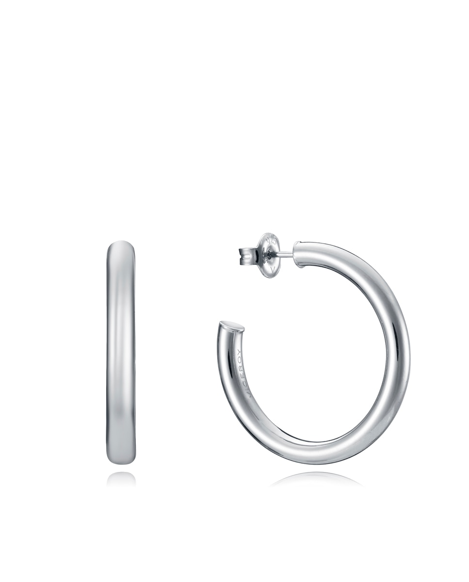 Pendientes trend tipo aro de plata de ley y 30 mm de diámetro interior - Viceroy - Plateado Plateado-1