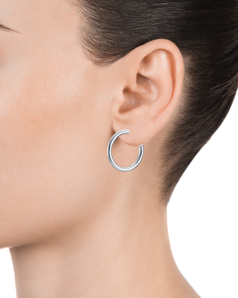 Pendientes trend tipo aro de plata de ley y 30 mm de diámetro interior - Viceroy - Plateado Plateado-2