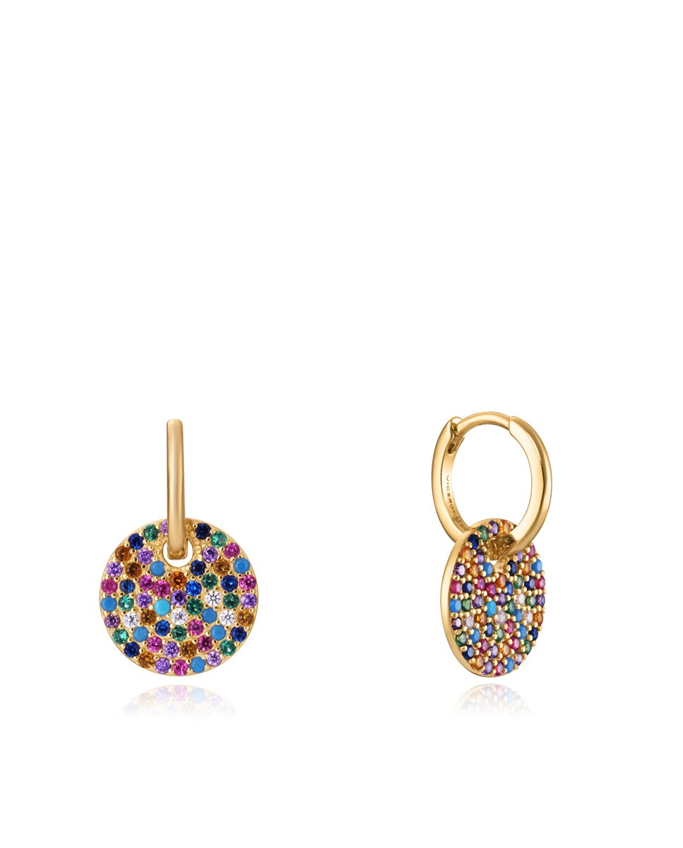 Pendientes elegant de plata de ley con baño de oro y circonitas de colores - Viceroy - Multicolor Multicolor-1