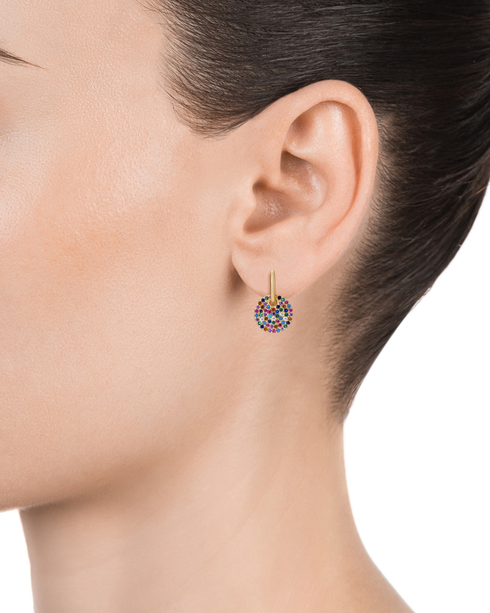 Pendientes elegant de plata de ley con baño de oro y circonitas de colores - Viceroy - Multicolor Multicolor-2