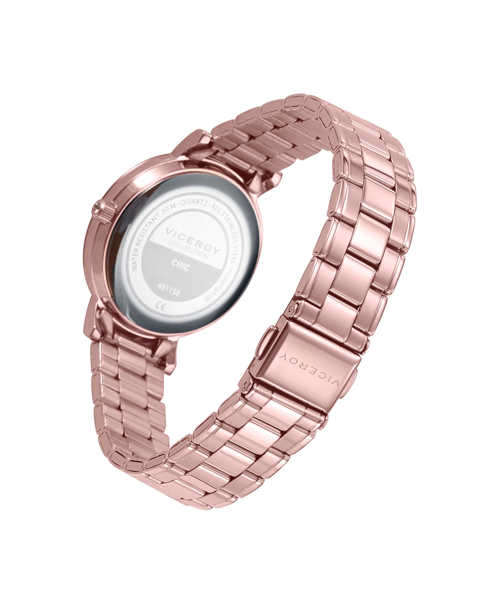 Reloj analógico de mujer chic con caja y brazalete de acero ip rosa Dorado Viceroy Dorado-2