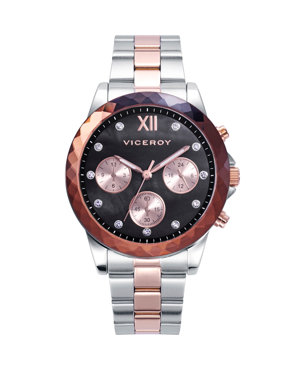 Reloj de mujer Chic con caja y brazalete de acero bicolor Multicolor-1