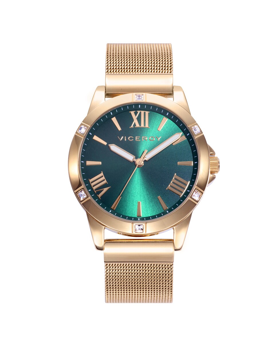 Reloj de mujer Chic con caja y brazalete de acero dorado