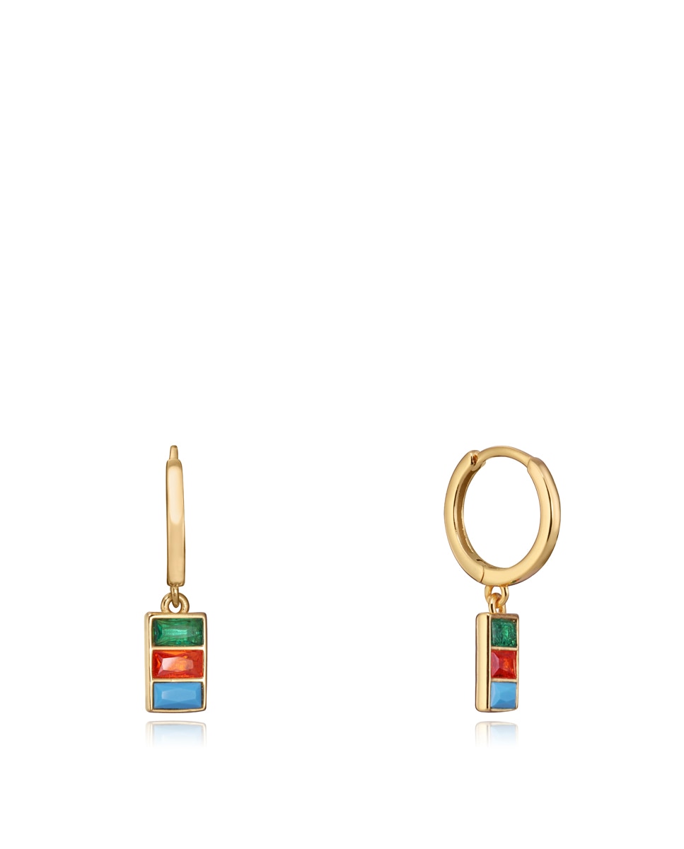 Pendientes trend de plata de ley bañado en oro con circonitas - Viceroy - Multicolor Multicolor-1