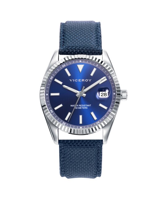 Reloj de hombre Chic  con caja de acero y correa de nylon azul
