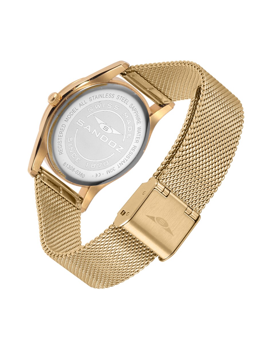 Reloj de Mujer Classic&Slim caja de acero en Ip dorado, con malla