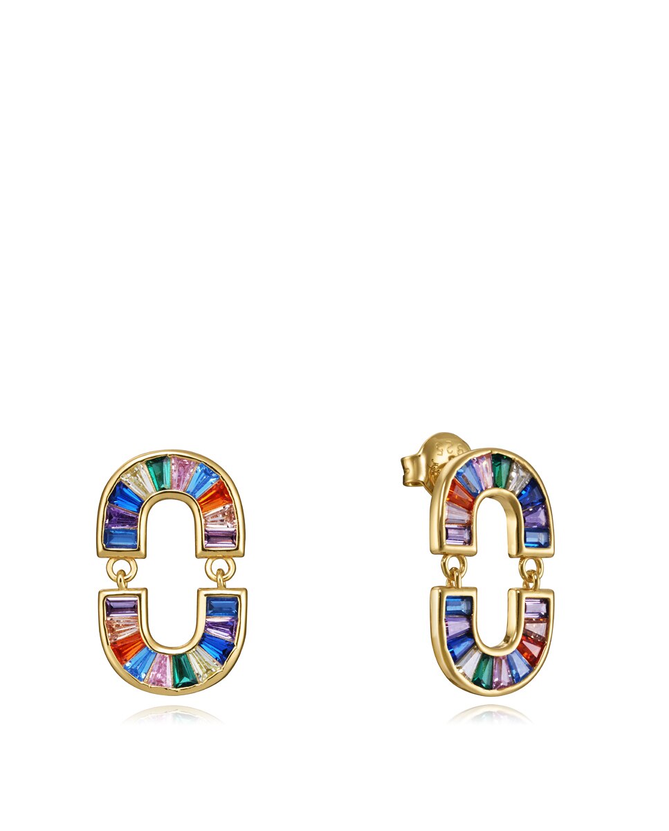 Pendientes elegant de plata de ley con baño de oro y circonitas de colores - Viceroy - Multicolor Multicolor-1