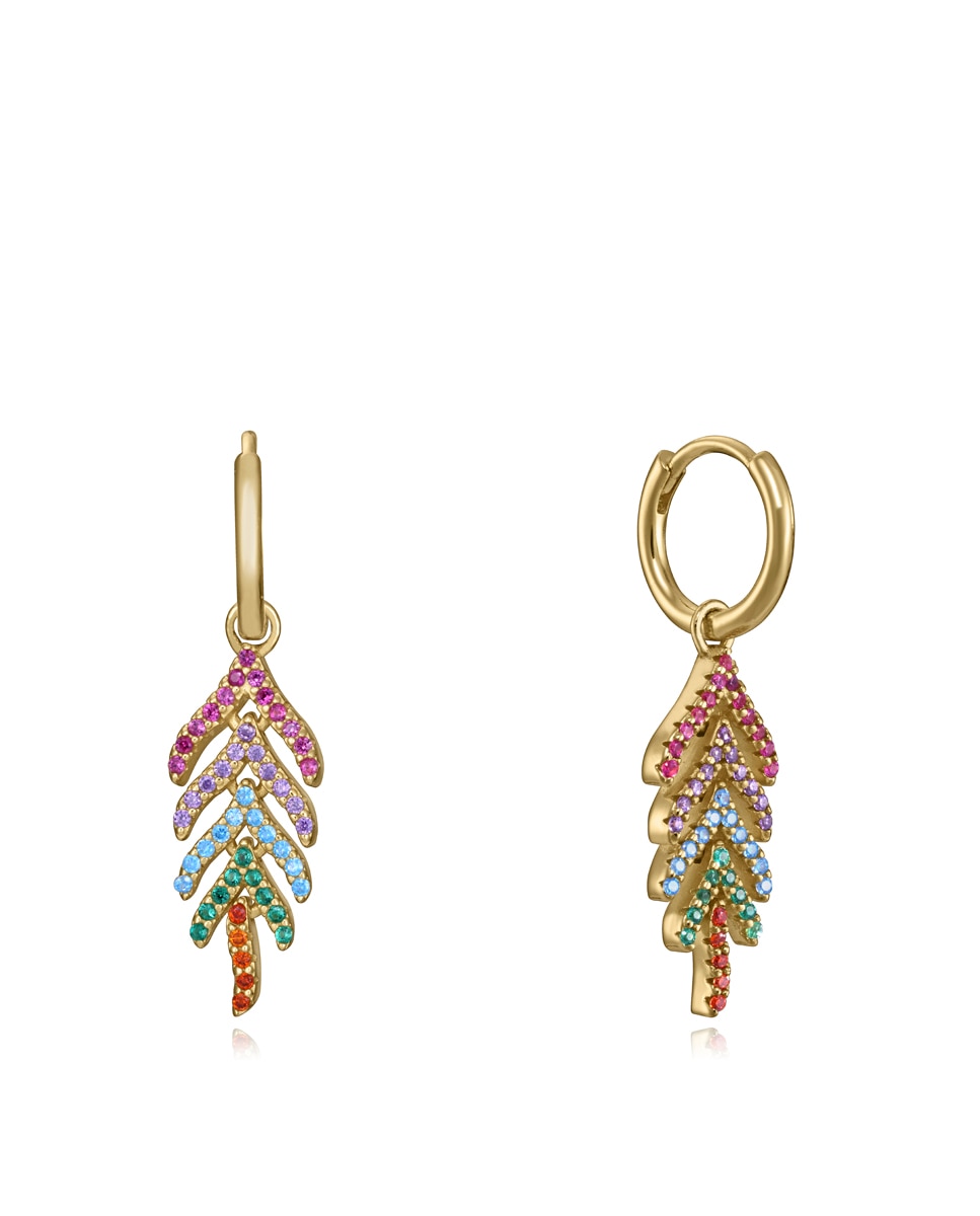 Pendientes elegant de plata de ley con baño de oro y circonitas de colores - Viceroy - Multicolor Multicolor-1