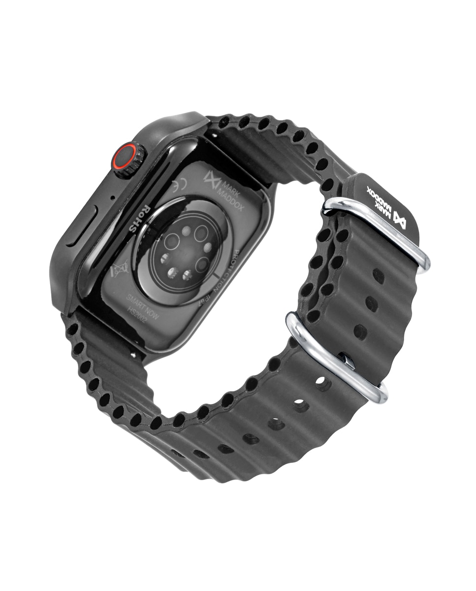 Smartwatch de metal negro y correa de silicona negra - Mark Maddox - Gris oscuro Gris oscuro-2