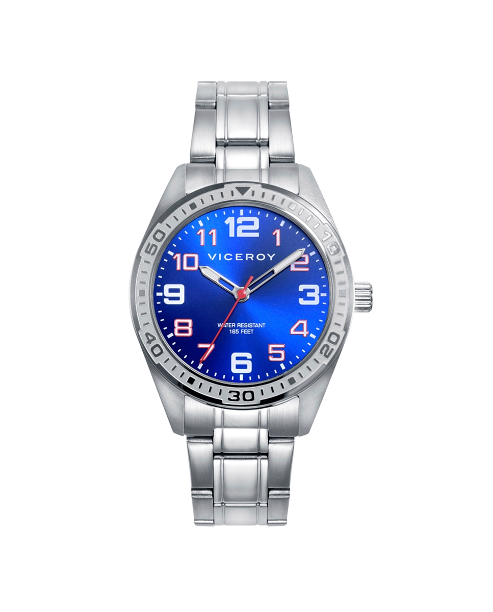 Imagen 0 de Reloj infantil con caja y brazalete de acero y pulsera de regalo Azul