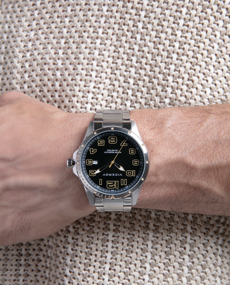 Reloj de hombre Heat con caja y brazalete de acero Plata-3