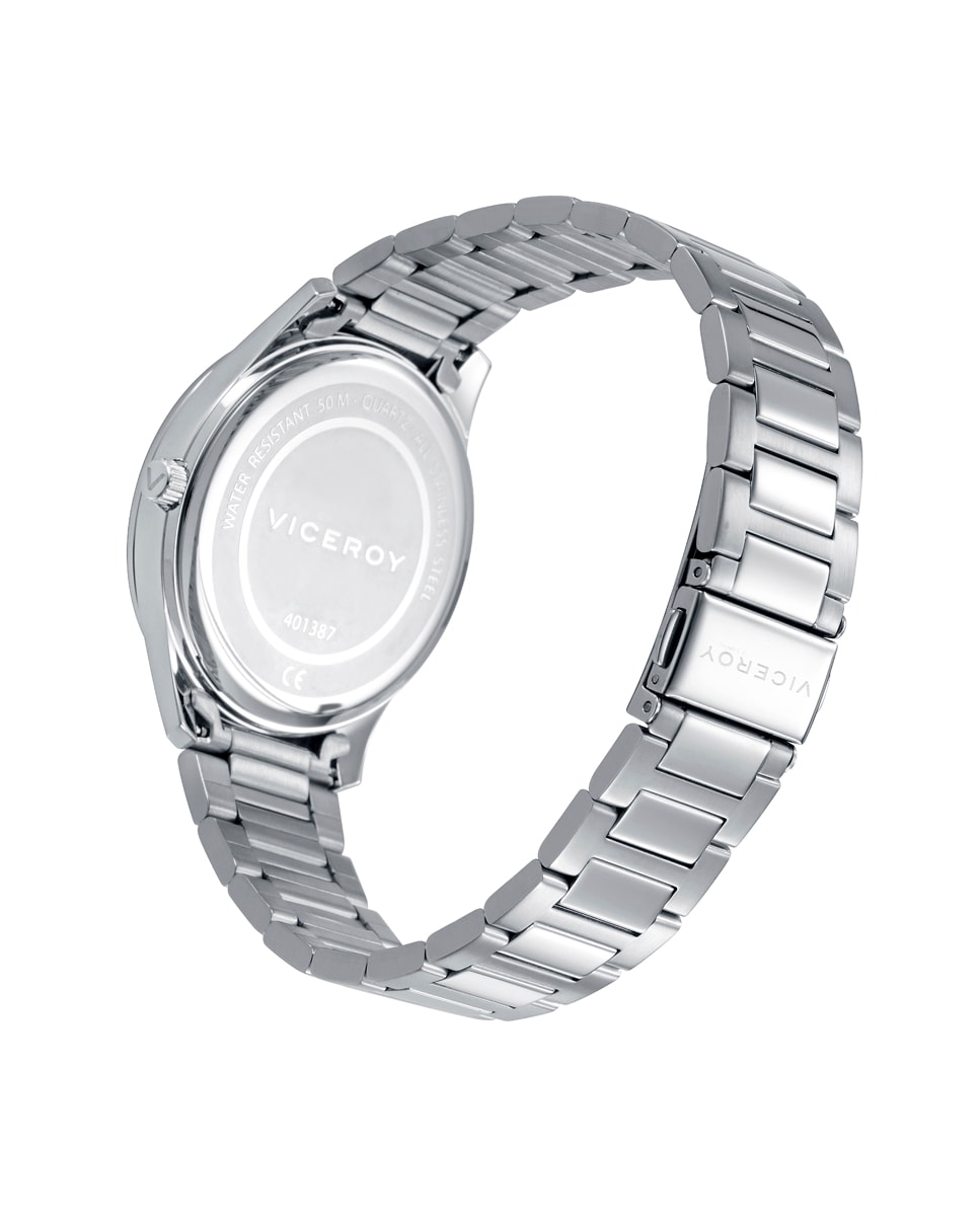 Reloj de hombre Grand con caja y brazalete de acero Plata-2