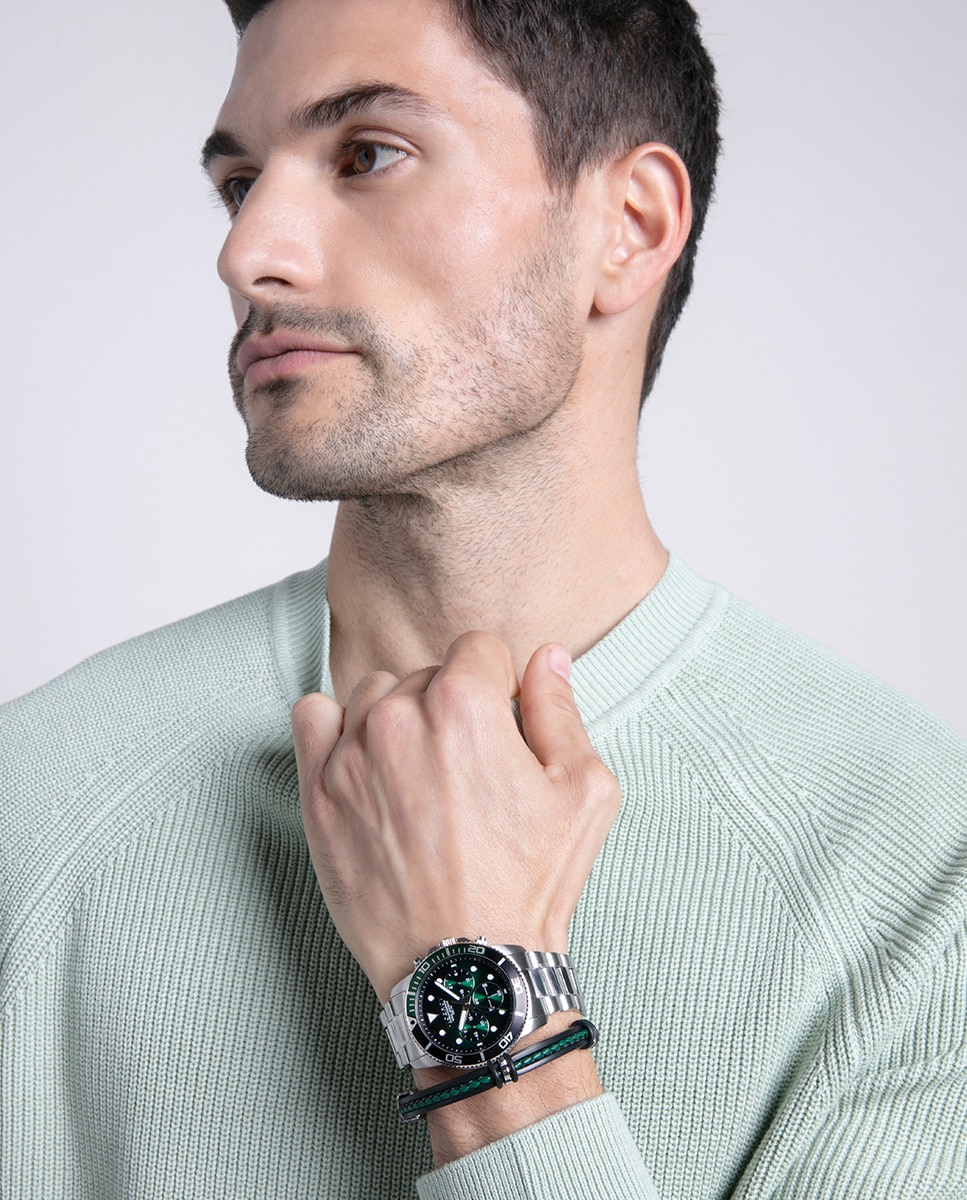 Reloj analógico de hombre heat con caja de acero con bisel de aluminio bicolor en color verde y negro y brazalete de acero - Viceroy - Negro / Verde Flúor Negro / Verde Flúor-4