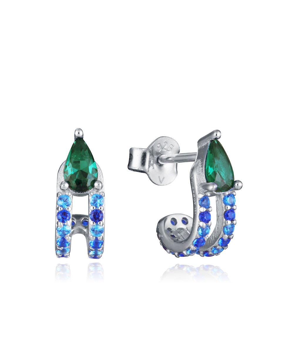 Pendientes trend de plata de ley con baño de rodio y circonitas - Viceroy - Multicolor Multicolor-1