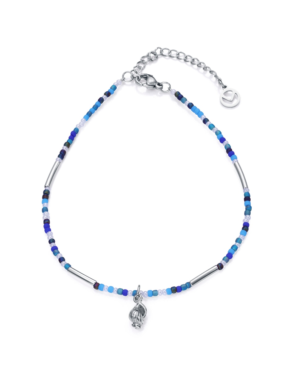 Tobillera kiss de acero con cristales de colores y colgante Azul Viceroy Azul-1