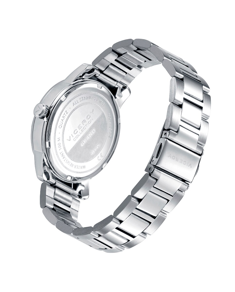Reloj de hombre Grand conc aja y brazalete de acero Plata-2