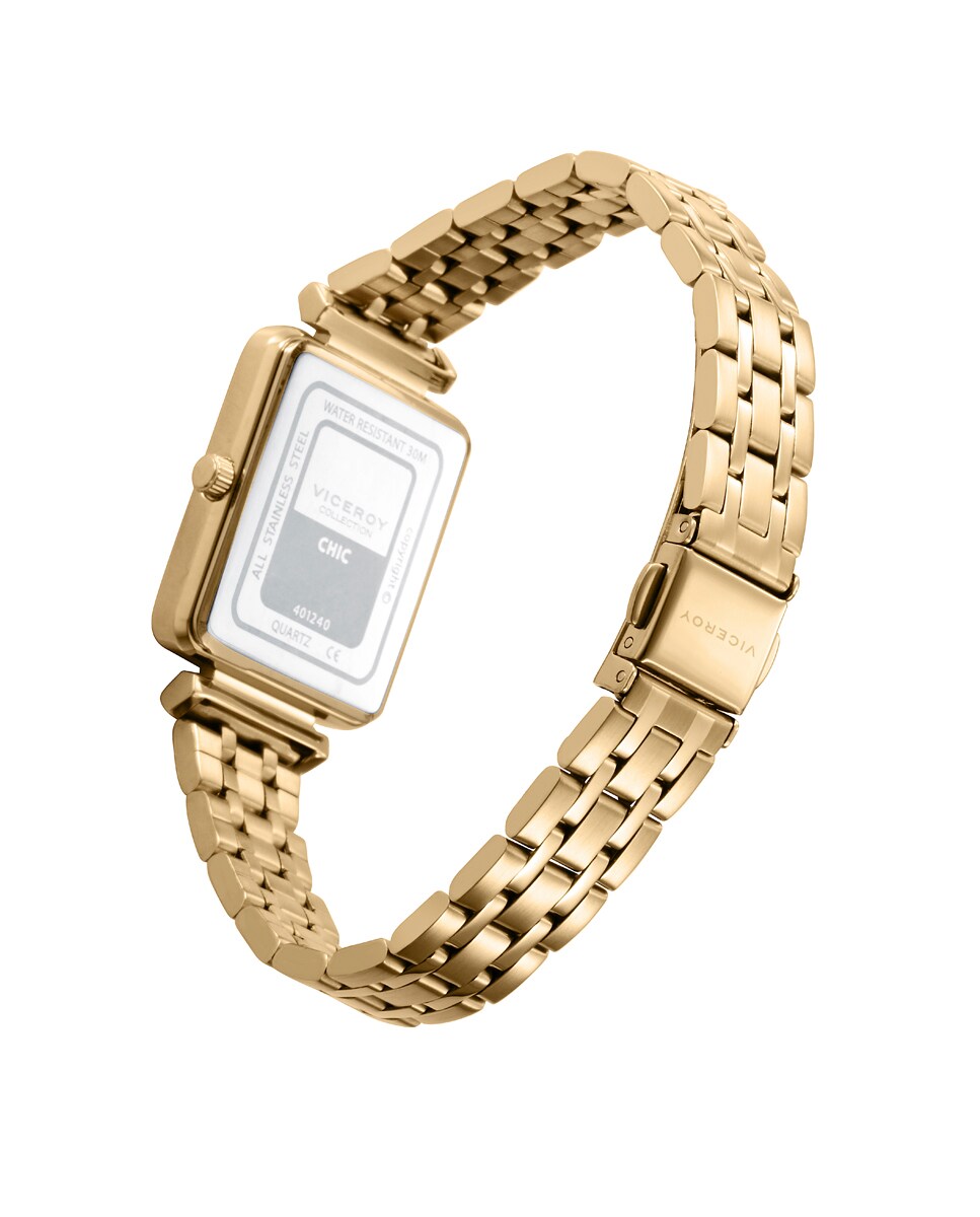 Reloj de mujer Chic caja y brazalete de acero e Ip dorado