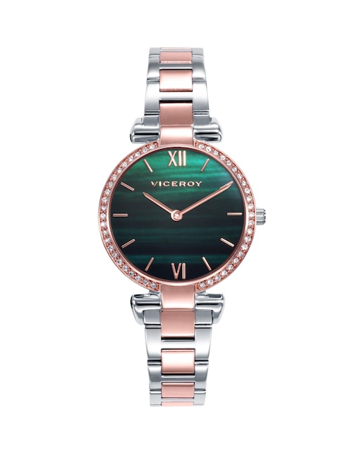 Imagen 0 de Reloj de mujer Chic con caja y brazalete bicolor en acero e Ip rosa