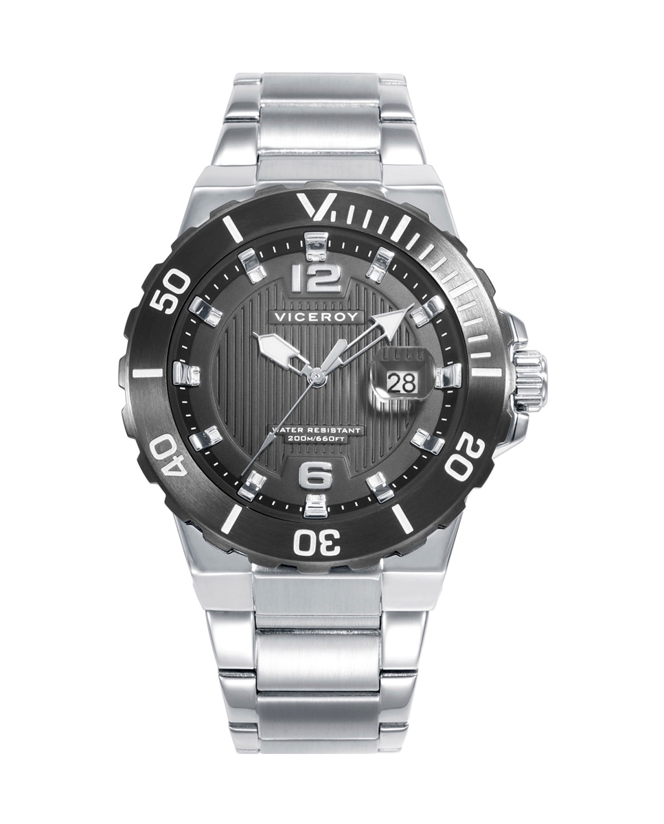 Reloj analógico de hombre heat con caja de acero con bisel ip gris y brazalete de acero - Viceroy - Negro Negro-1
