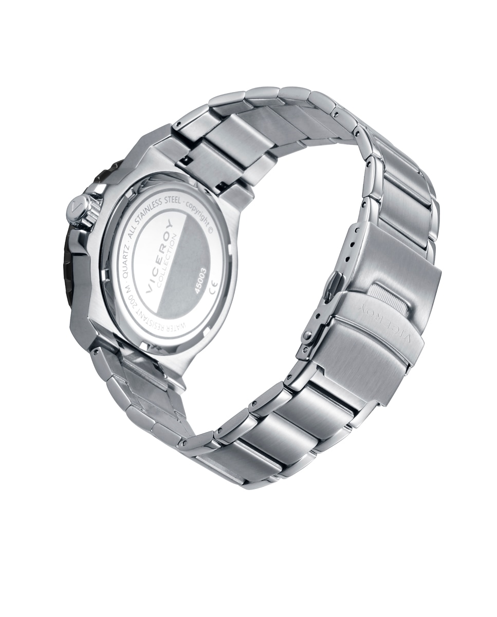Reloj analógico de hombre heat con caja de acero con bisel ip gris y brazalete de acero - Viceroy - Negro Negro-2