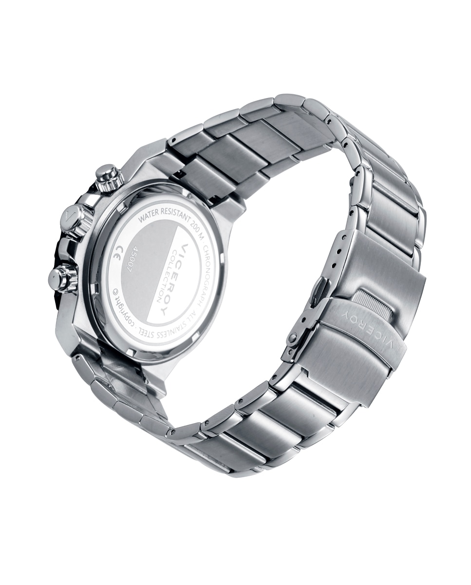 Reloj analógico de hombre heat con caja de acero con bisel ip negro y brazalete de acero - Viceroy - Negro Negro-2