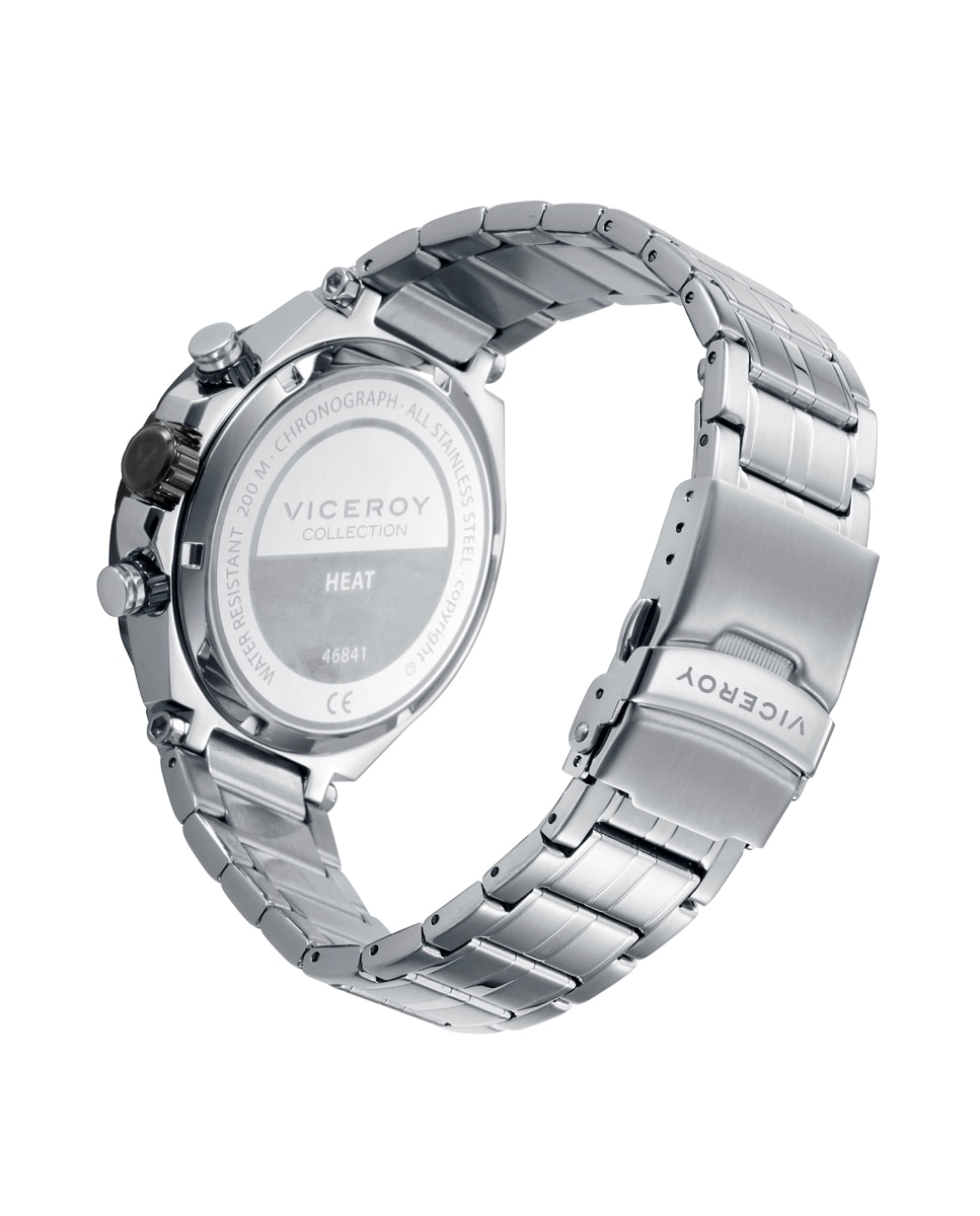 Reloj analógico de hombre heat caja de acero con bisel negro y brazalete de acero Negro / Plata Viceroy Negro / Plata-2