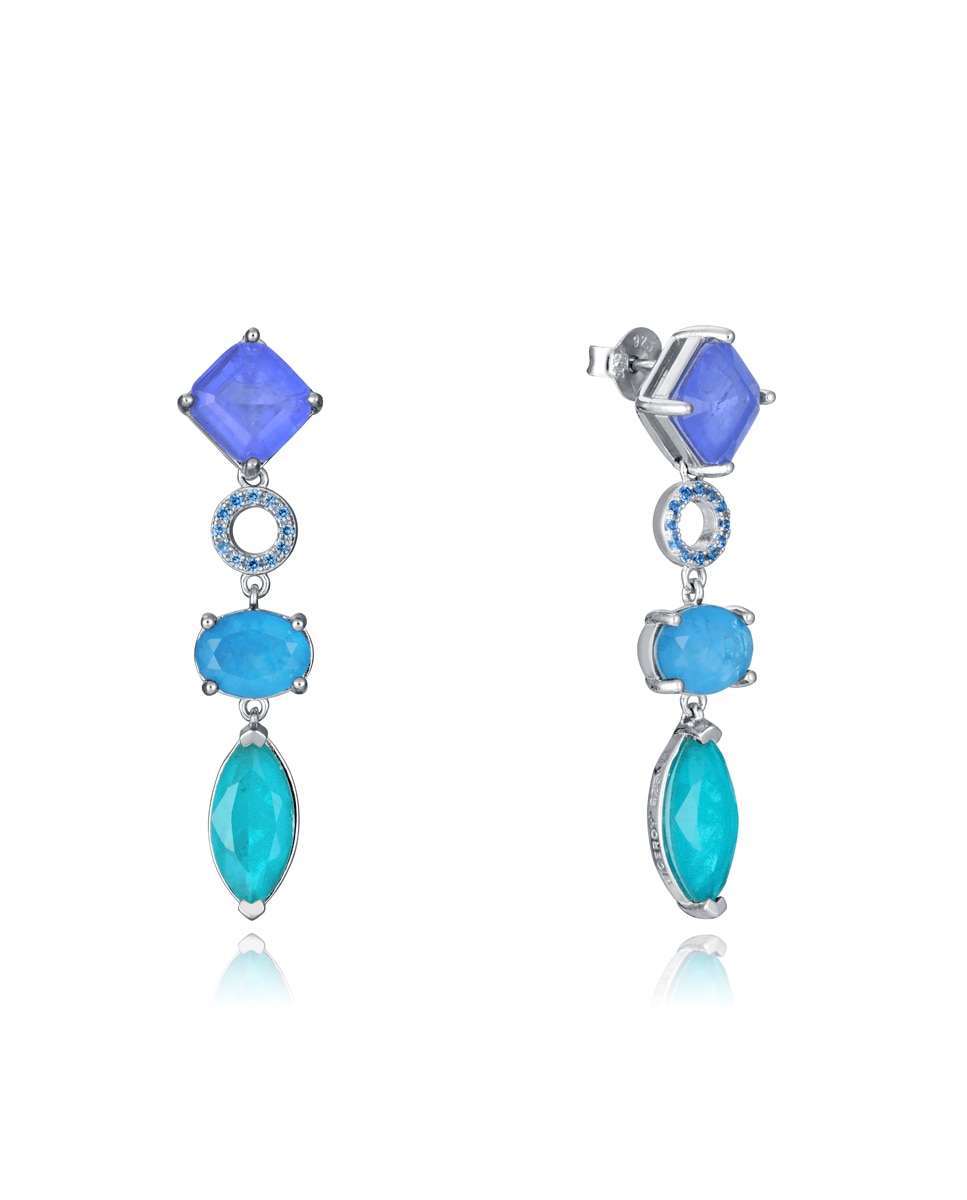 Pendientes de plata de primera ley elgant con baño de rodio y colgante con circonitas y cristales - Viceroy - Multicolor Multicolor-1