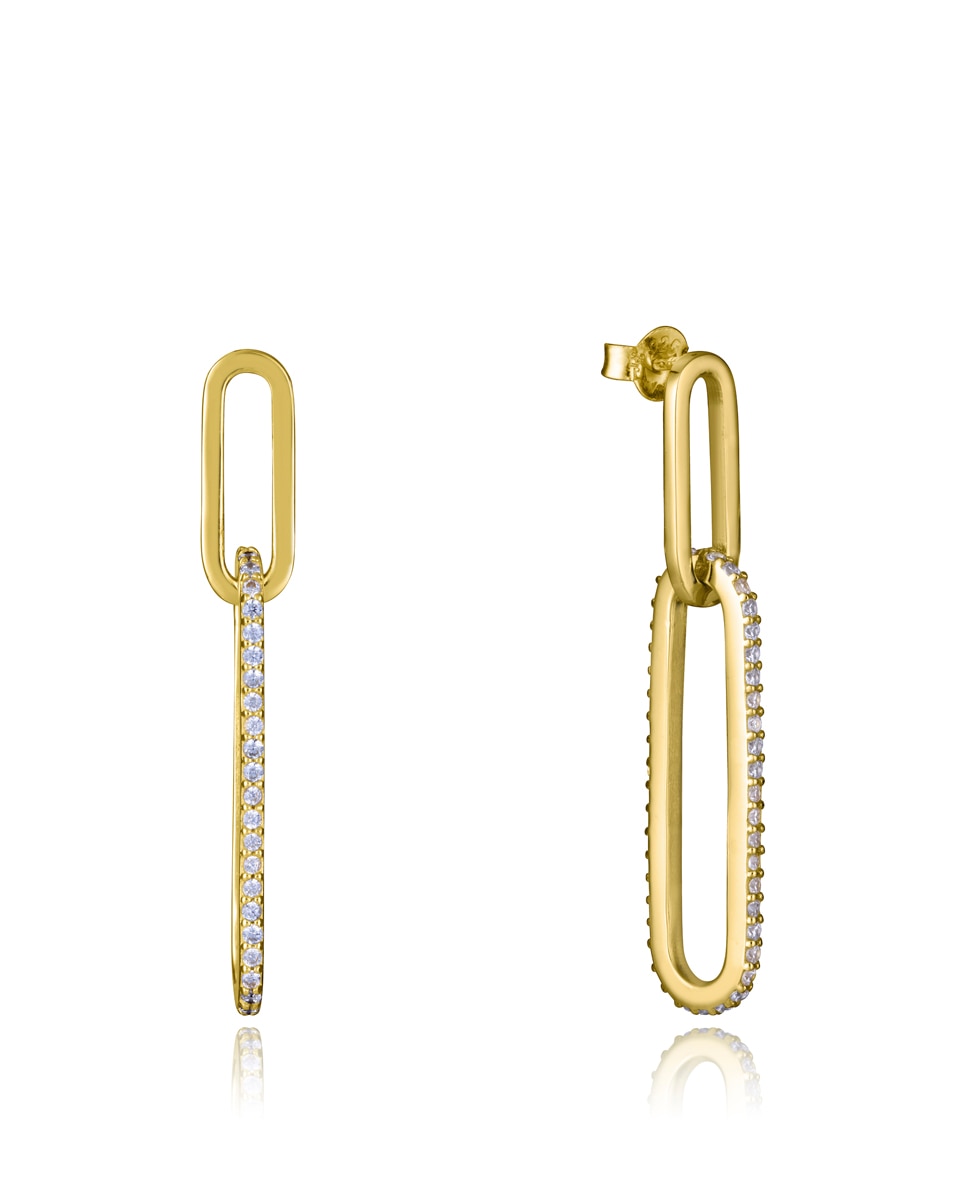 Pendientes de plata de primera ley elegant con baño de oro colgante óvalo - Viceroy - Dorado Dorado-1