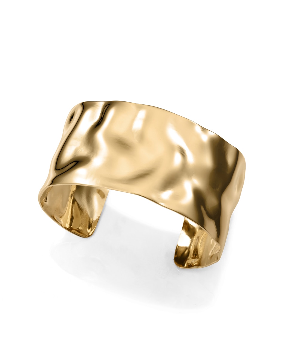 Pulsera Air de acero Ip dorado rígida abierta