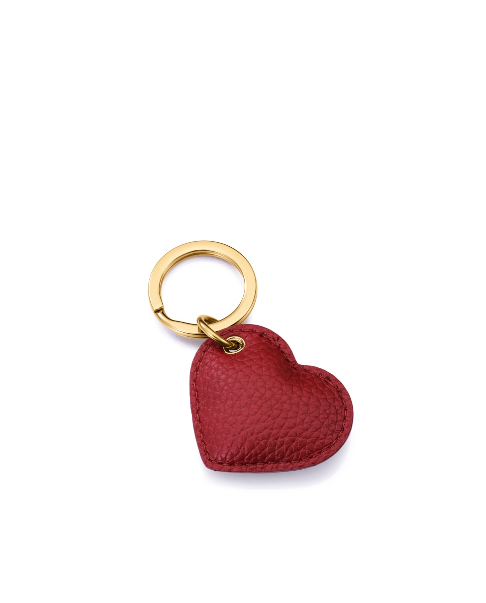 Llavero Chic de acero Ip dorado corazón rojo