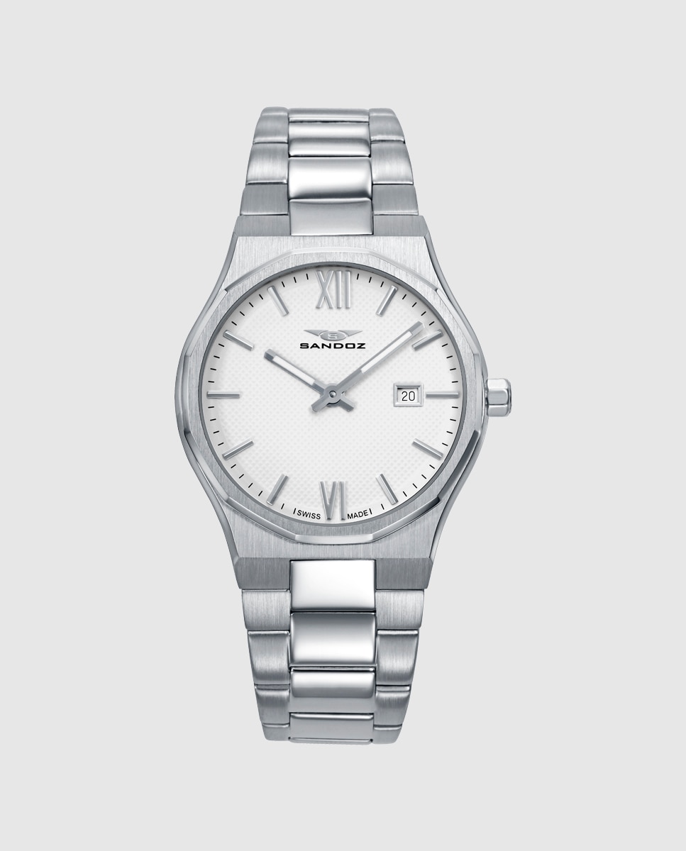 Reloj de mujer con caja y brazalete de acero - Sandoz - Plateado Plateado-1