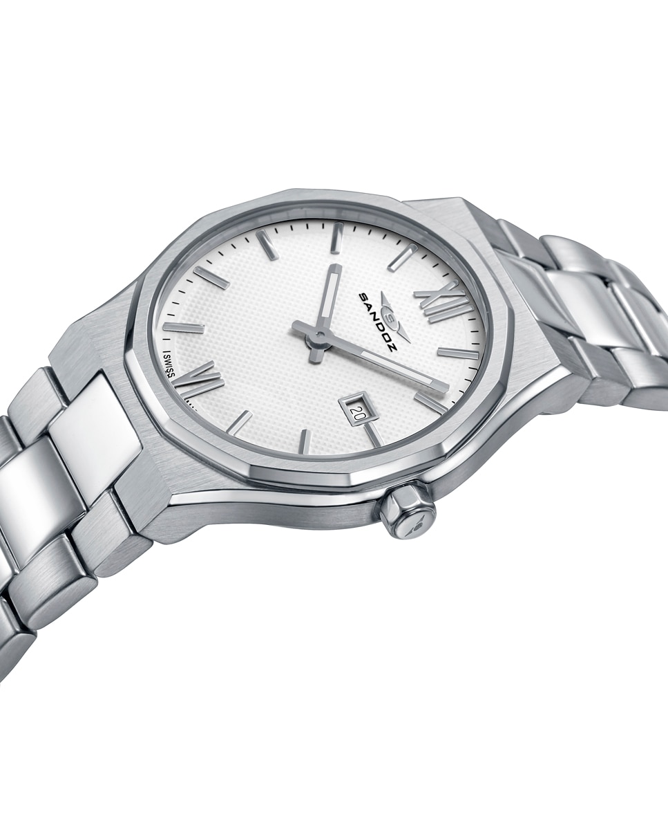 Reloj de mujer con caja y brazalete de acero - Sandoz - Plateado Plateado-3