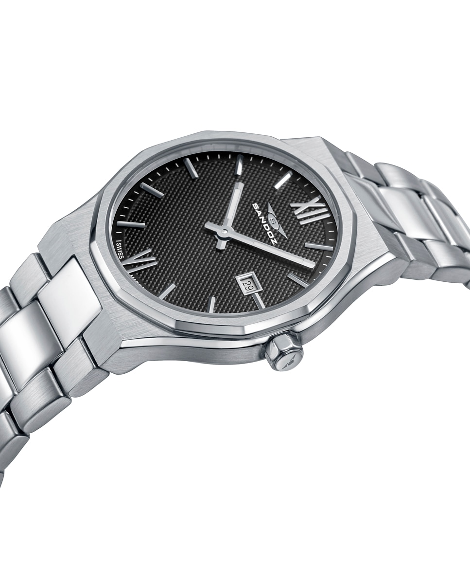 Reloj de mujer con caja y brazalete de acero - Sandoz - Plateado Plateado-3