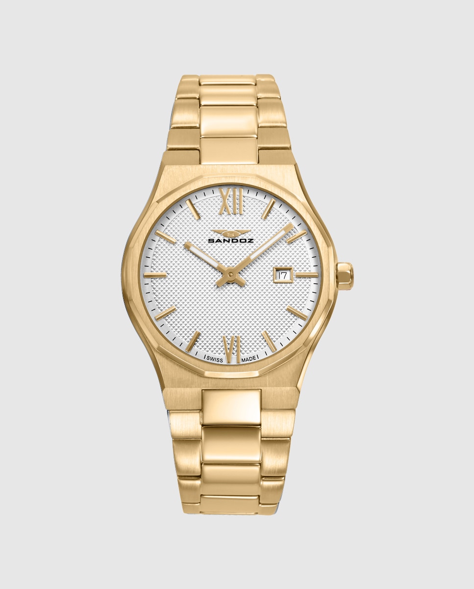 Reloj de mujer con caja de acero y brazalete de acero ip dorado - Sandoz - Oro Oro-1