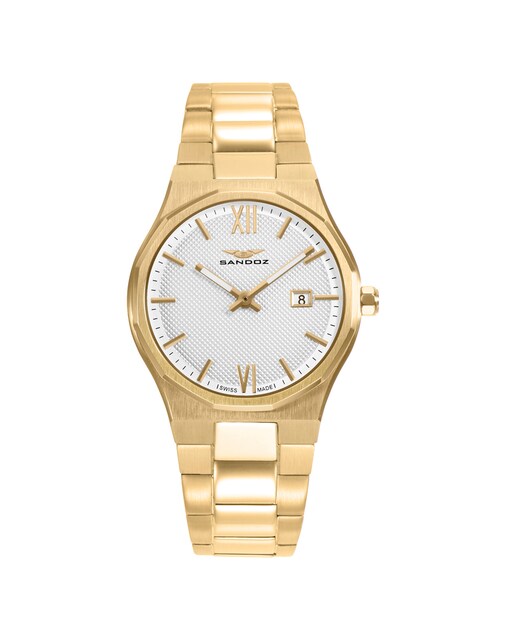 Imagen 0 de Reloj de mujer con caja de acero y brazalete de acero Ip dorado