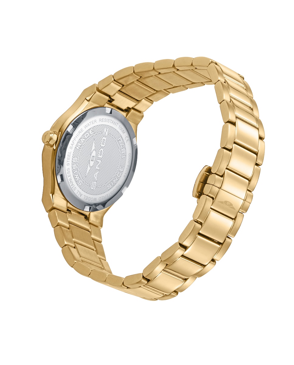 Reloj de mujer con caja de acero y brazalete de acero ip dorado - Sandoz - Oro Oro-2