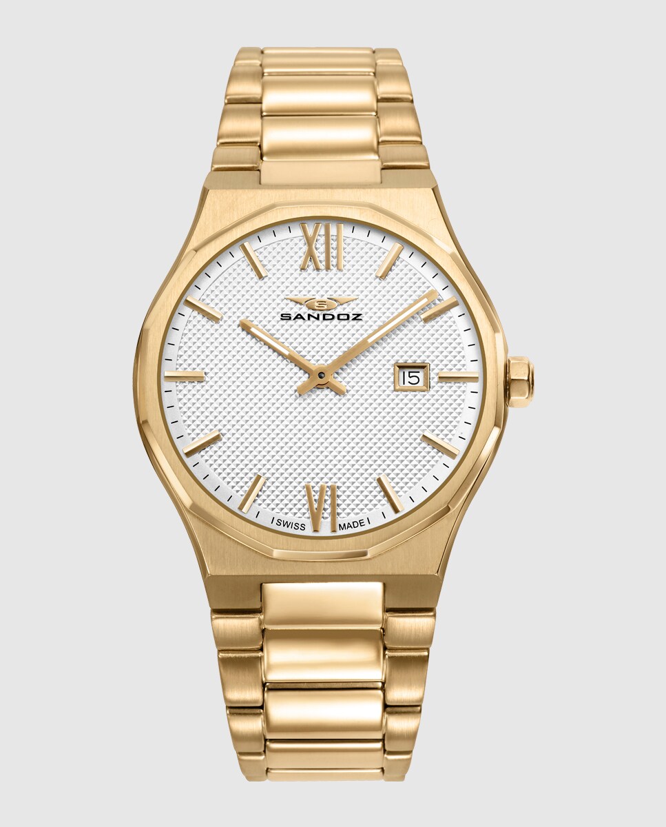 Oro Reloj Sandoz Original Sandoz Casuel Opinion Relojes Sandoz Watch MAN  STEEL Casual 83001
