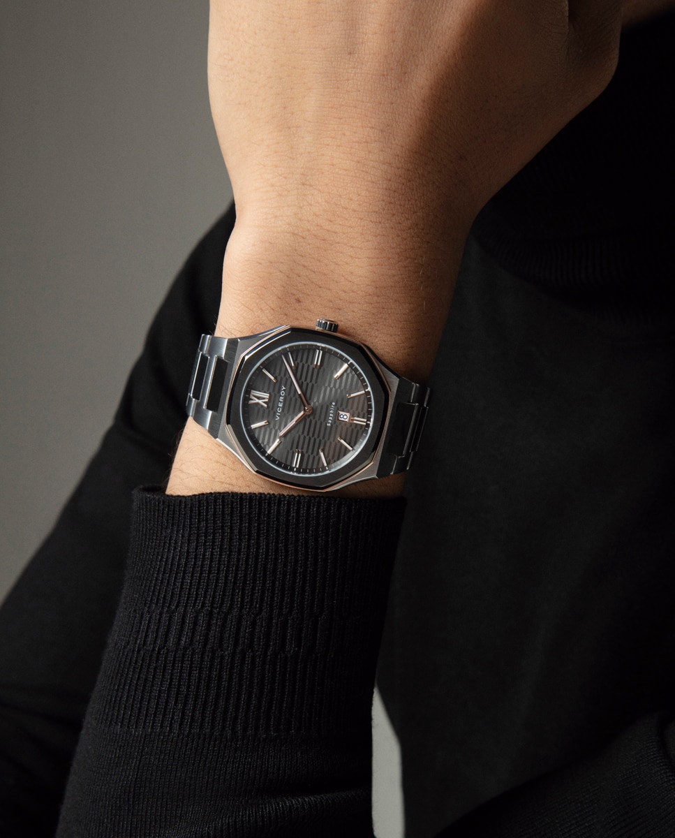 Reloj analógico de hombre colección laura escanes con caja de acero con doble bisel y brazalete de acero - Viceroy - Gris Gris-3