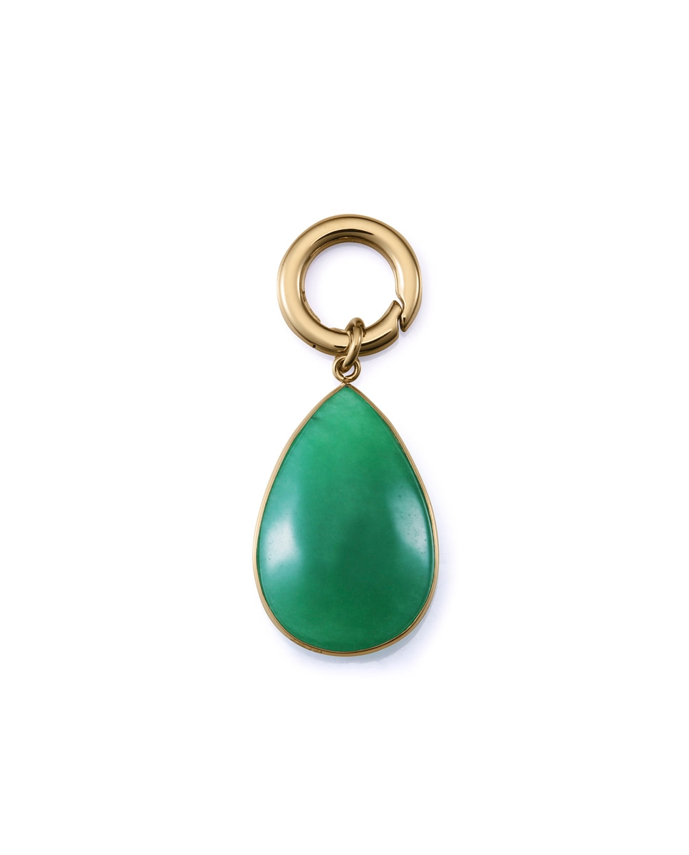 Imagen 0 de Motivo colgante de acero  ip dorado colección laura escanes con piedra natural verde Verde