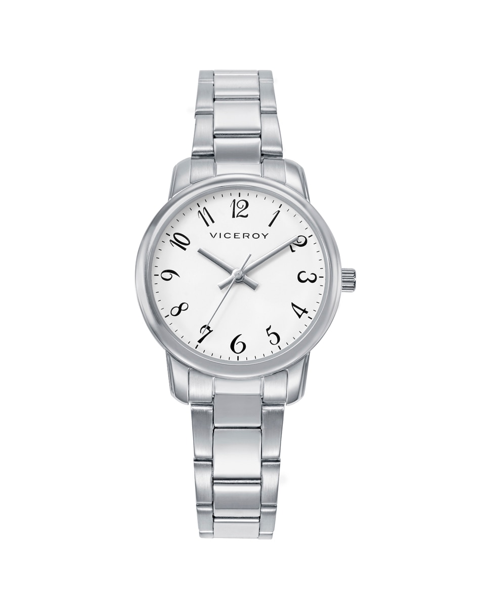 Imagen 0 de Reloj infantil con caja y brazalete de acero y pulsera de regalo Plateado