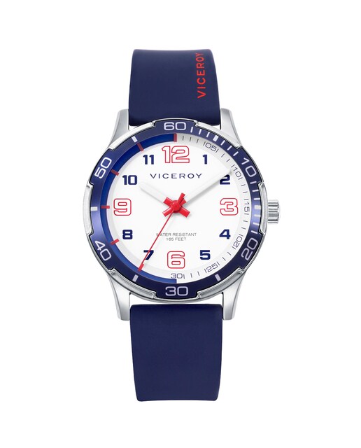 Imagen 0 de Reloj de niño caja de acero y correa de silicona azul con pulsera de regalo
