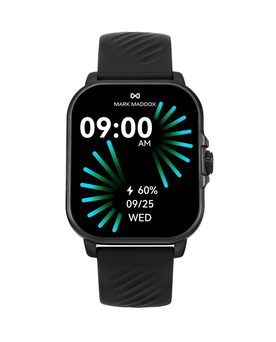Smartwatch de hombre smart caja de policarbonato y correa de silicona negra - Mark Maddox - Gris oscuro Gris oscuro-1