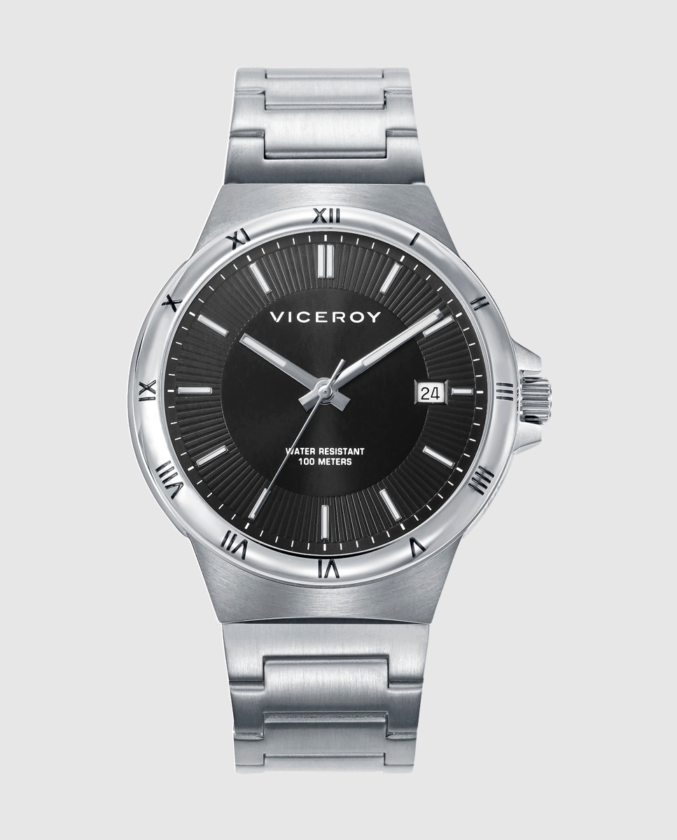 Reloj analógico de hombre dress con caja y brazalete de acero - Viceroy - Negro Negro-1