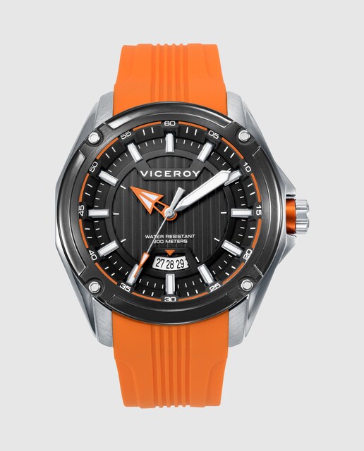 Imagen 0 de Reloj de hombre con caja bitono de acero e Ip negro y brazalete de acero