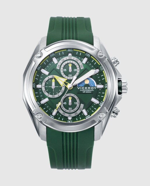 Imagen 0 de Reloj de hombre  con caja y correa de silicona verde